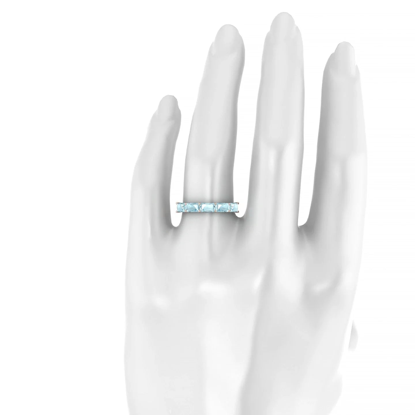 Reverence | 18k Rose Gold 5 x 3 mm Emerald Aquamarine Ring