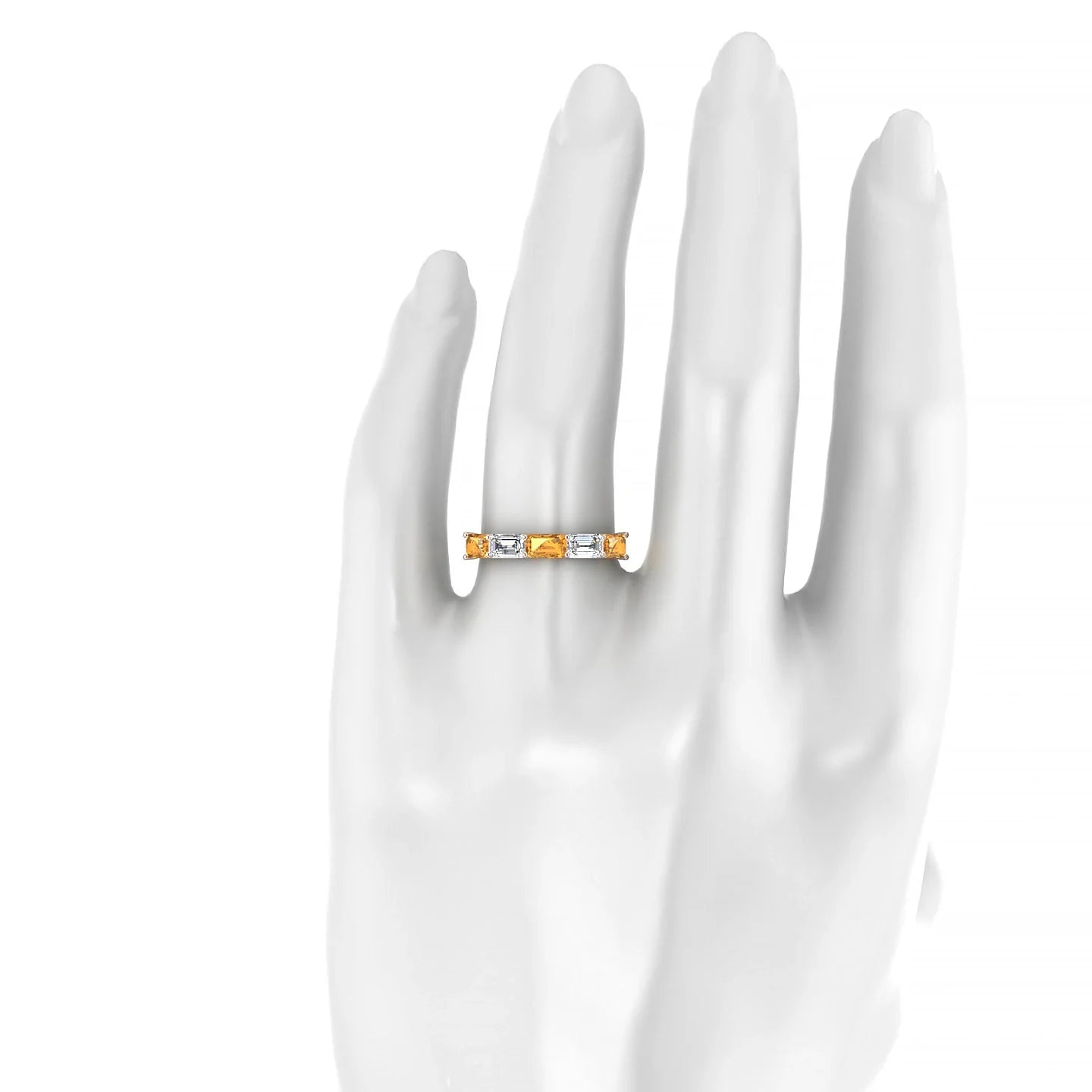 Reverence | 18k Rose Gold 5 x 3 mm Emerald Citrine & Diamond Ring