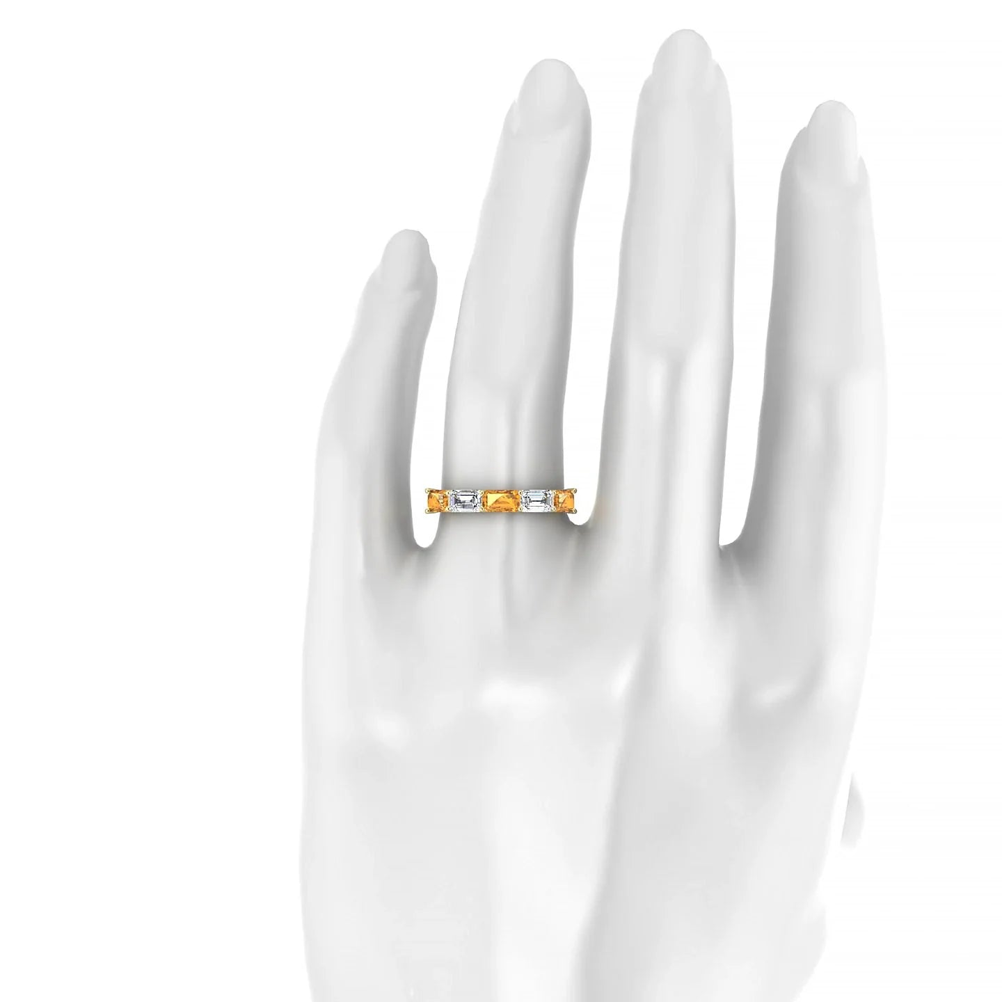 Reverence | 18k Yellow Gold 5 x 3 mm Emerald Citrine & Diamond Ring