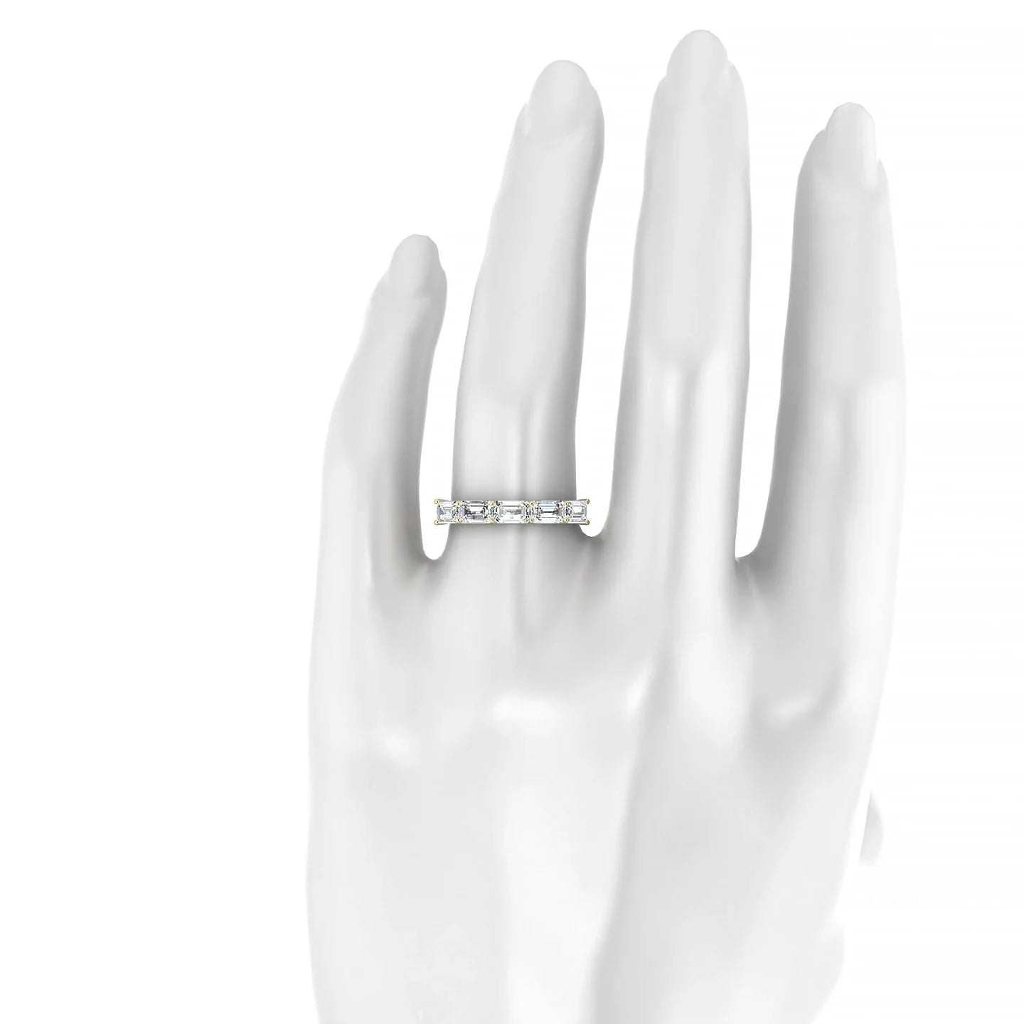 Reverence | 18k Yellow Gold 5 x 3 mm Emerald Diamond Ring