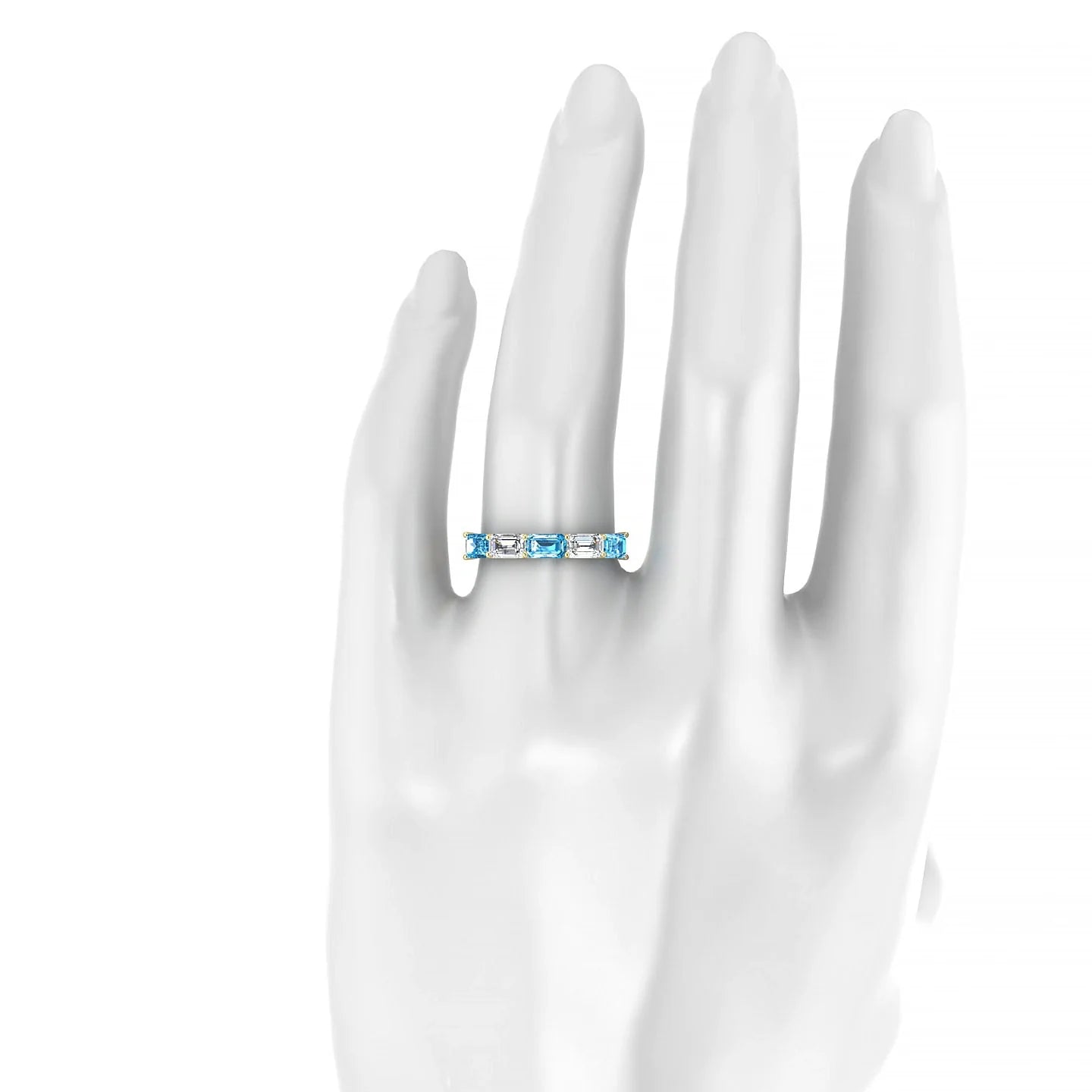 Reverence | 18k Yellow Gold 5 x 3 mm Emerald Topaz & Diamond Ring