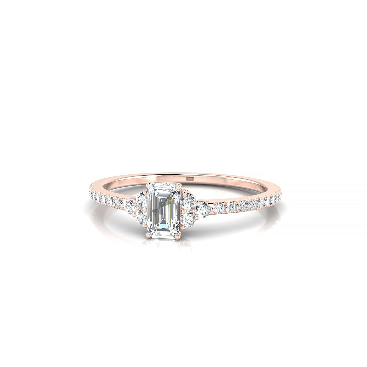 Reverie | 18k Rose Gold 5 x 3 mm Emerald Diamond Ring