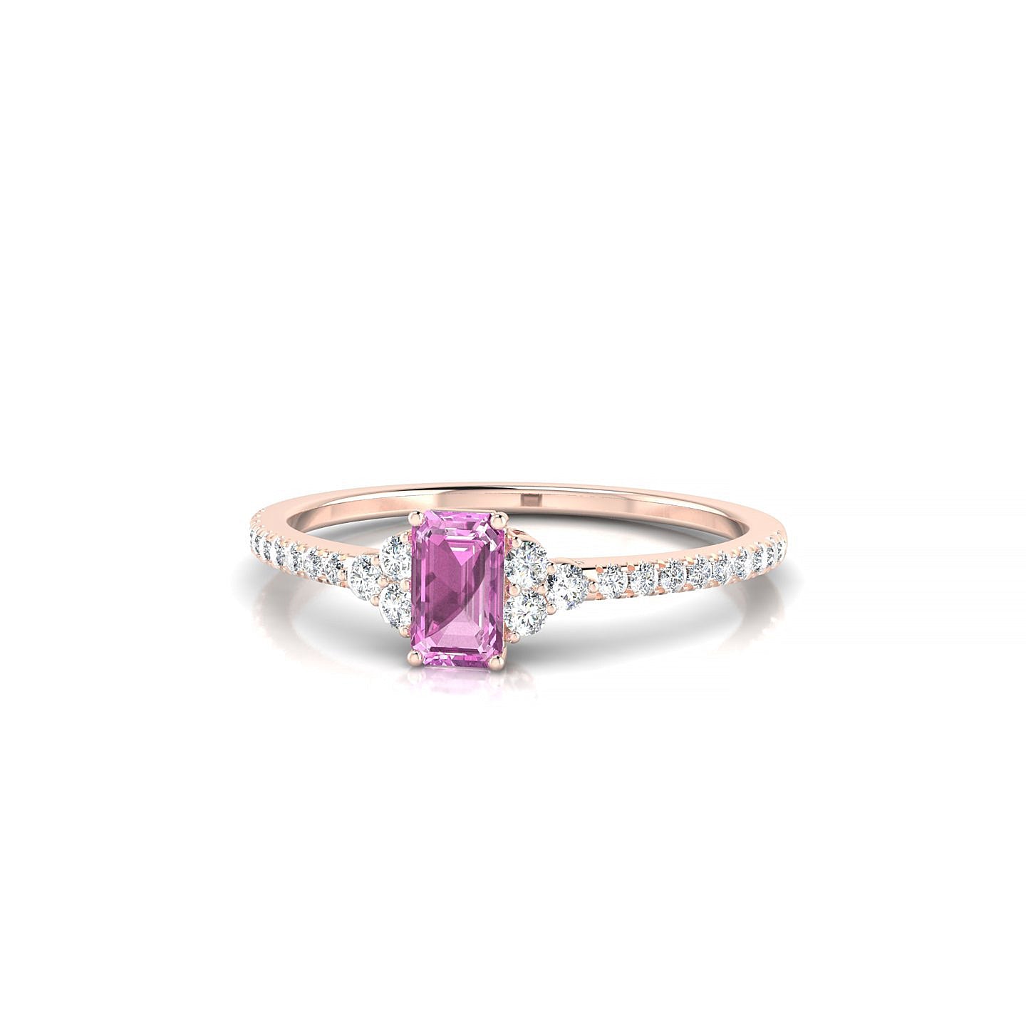Reverie | 18k Rose Gold 5 x 3 mm Emerald Pink Sapphire Ring