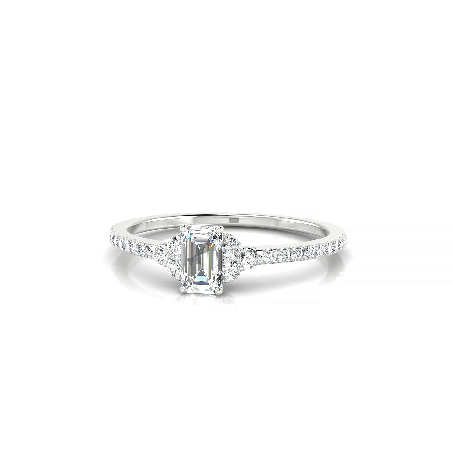 Reverie | 18k White Gold 5 x 3 mm Emerald Diamond Ring