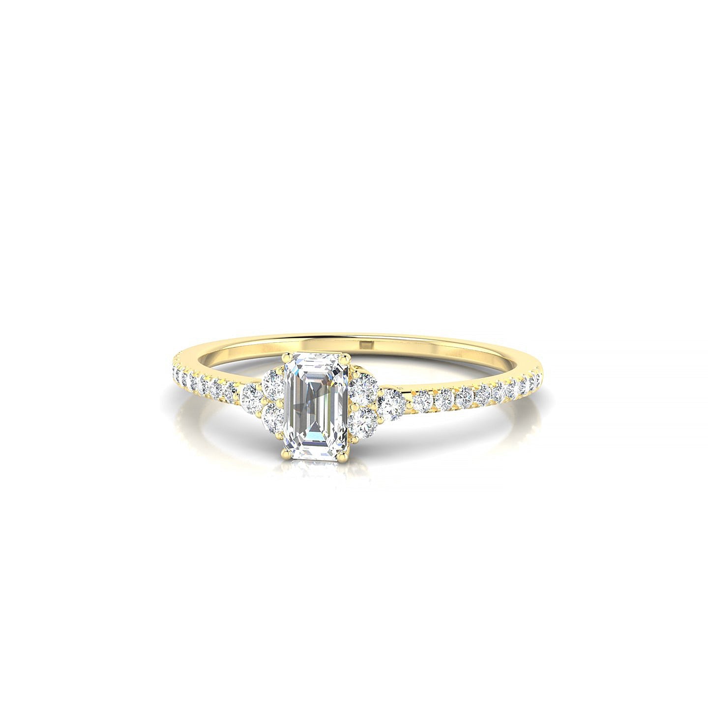Reverie | 18k Yellow Gold 5 x 3 mm Emerald Diamond Ring