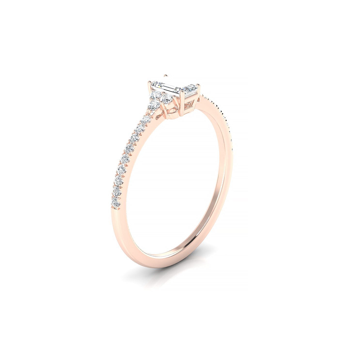 Reverie | 18k Rose Gold 5 x 3 mm Emerald Diamond Ring