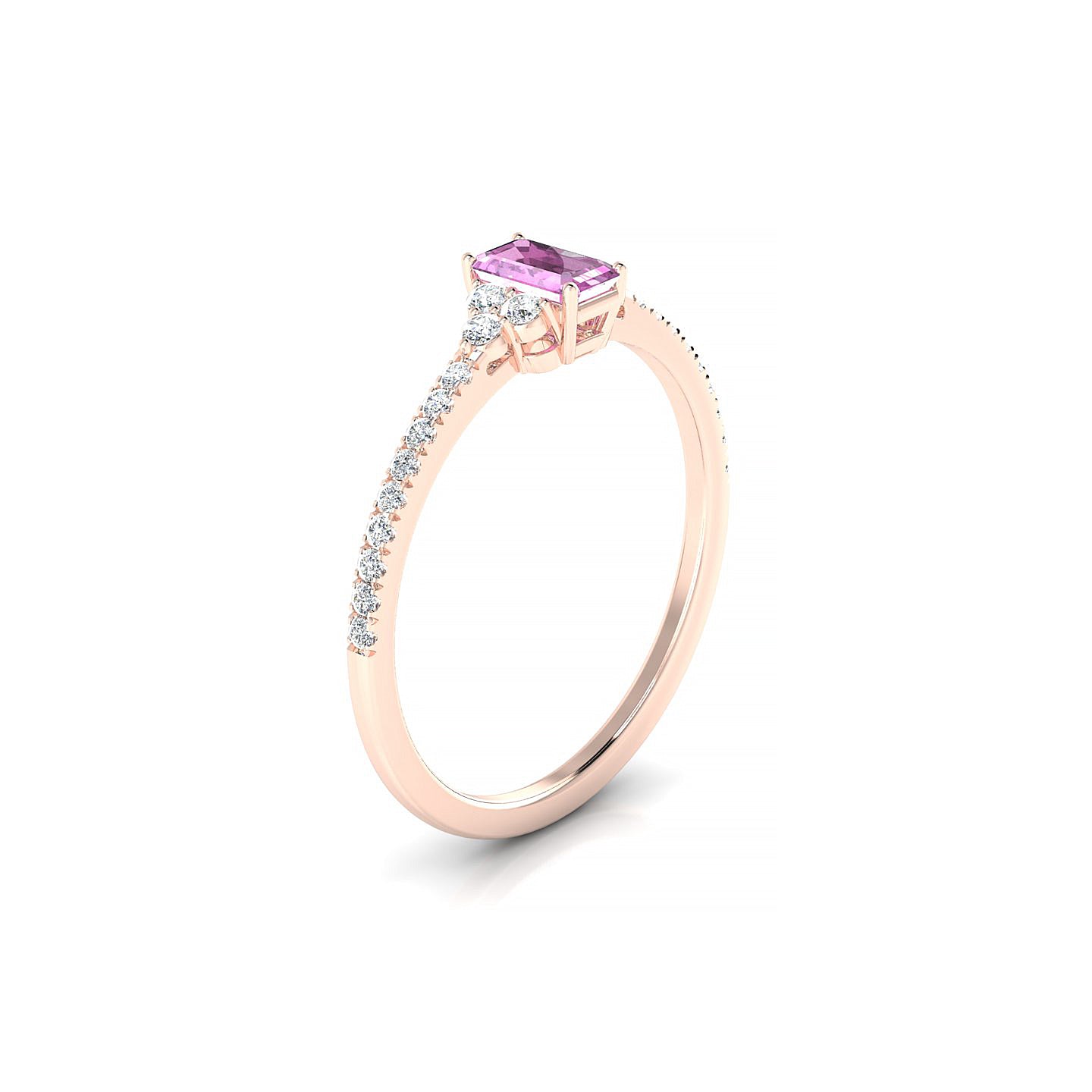 Reverie | 18k Rose Gold 5 x 3 mm Emerald Pink Sapphire Ring