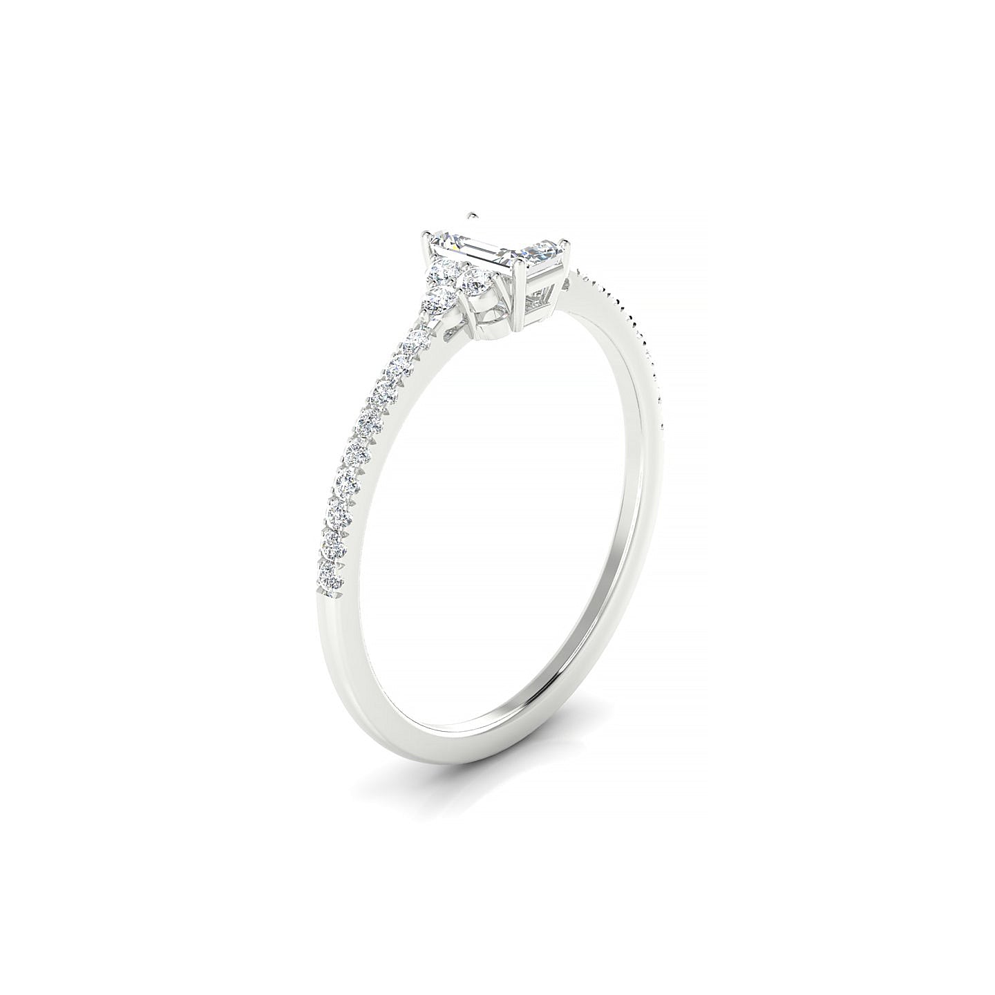 Reverie | 18k White Gold 5 x 3 mm Emerald Diamond Ring