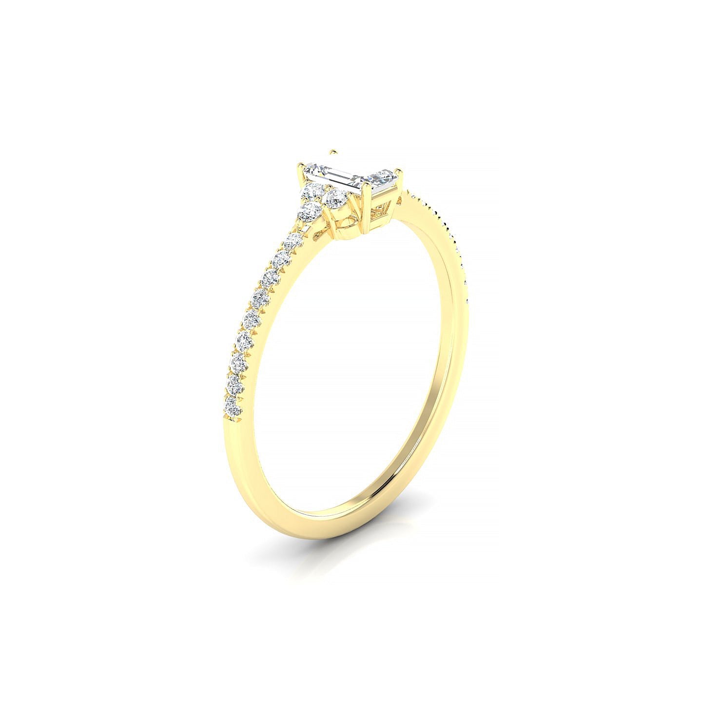 Reverie | 18k Yellow Gold 5 x 3 mm Emerald Diamond Ring