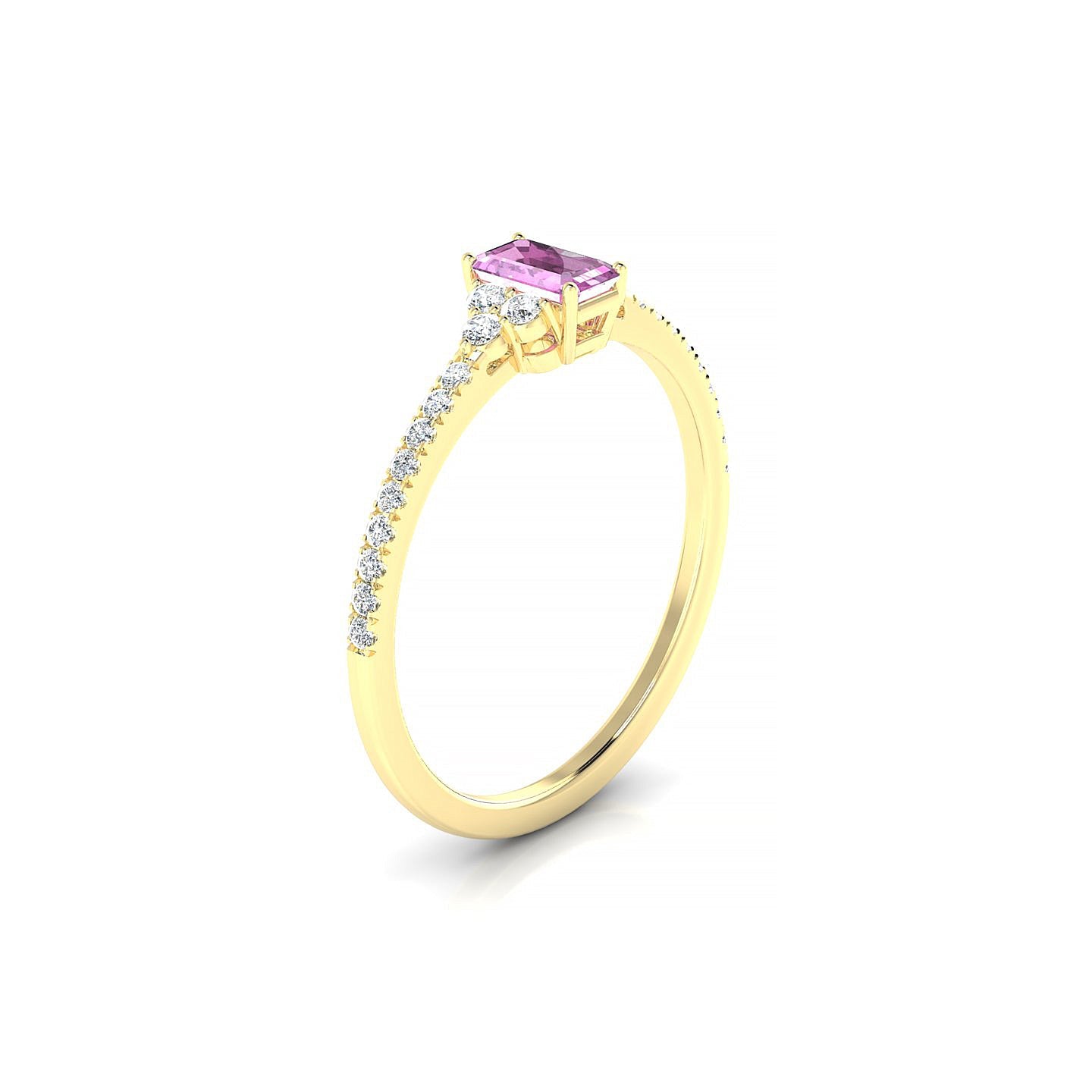 Reverie | 18k Yellow Gold 5 x 3 mm Emerald Pink Sapphire Ring