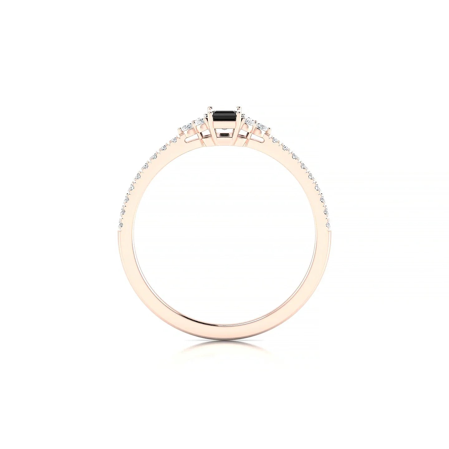 Reverie | 18k Rose Gold 5 x 3 mm Emerald Black Diamond Ring