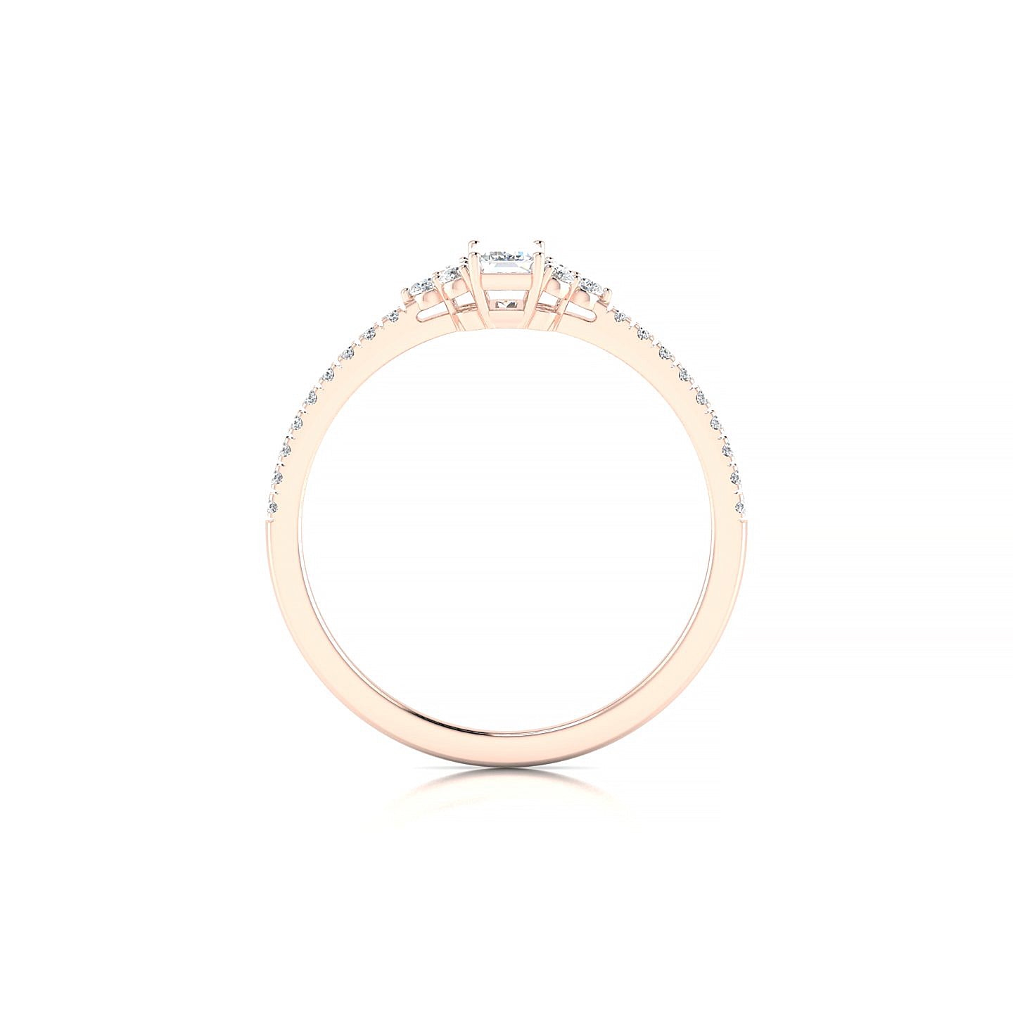 Reverie | 18k Rose Gold 5 x 3 mm Emerald Diamond Ring