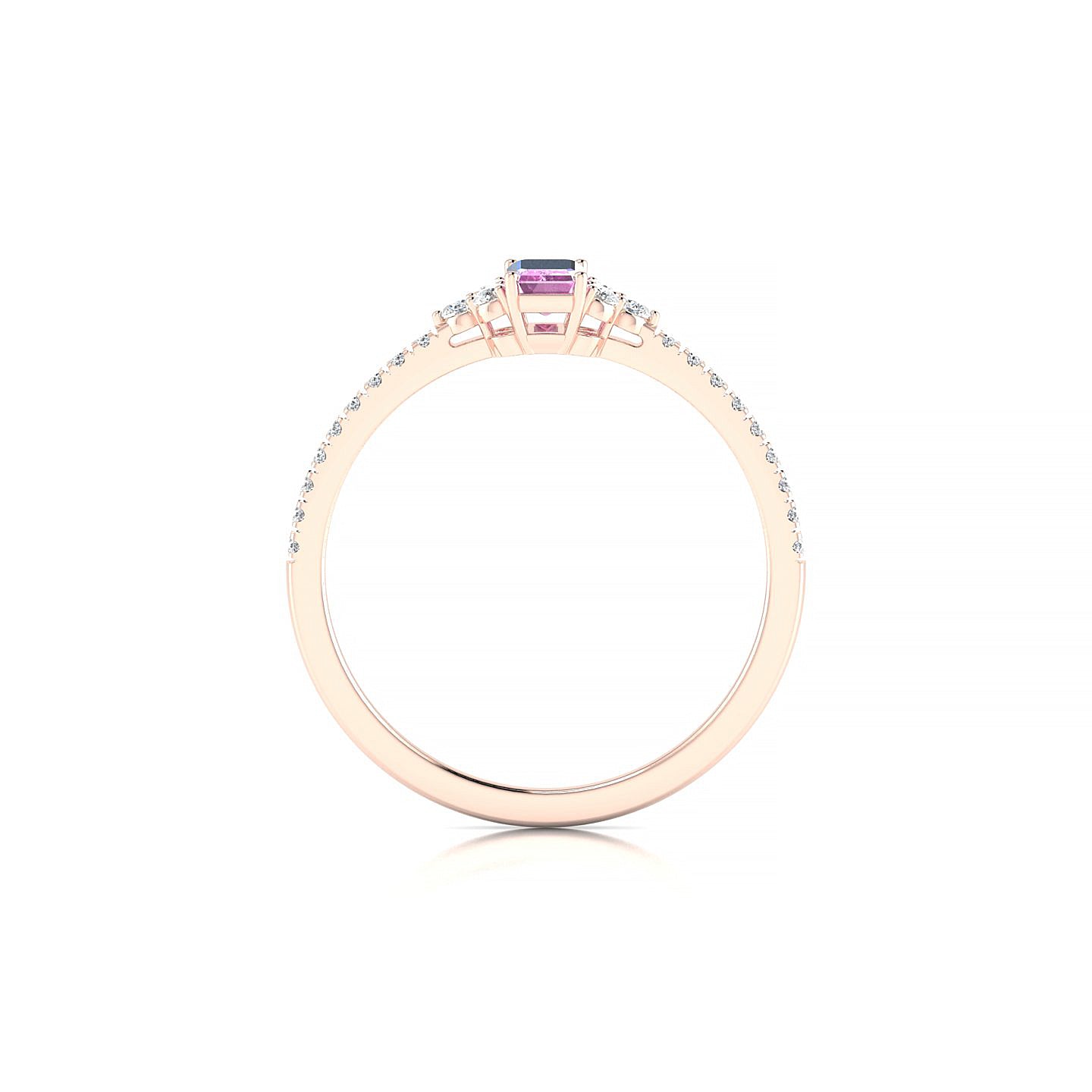 Reverie | 18k Rose Gold 5 x 3 mm Emerald Pink Sapphire Ring