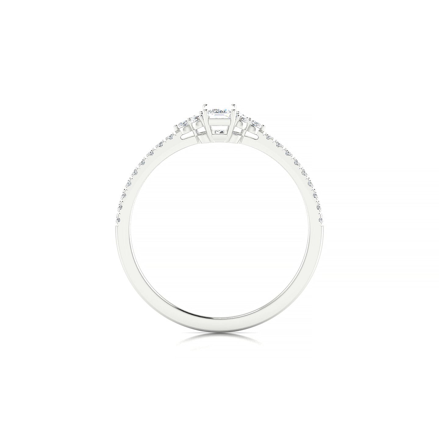 Reverie | 18k White Gold 5 x 3 mm Emerald Diamond Ring