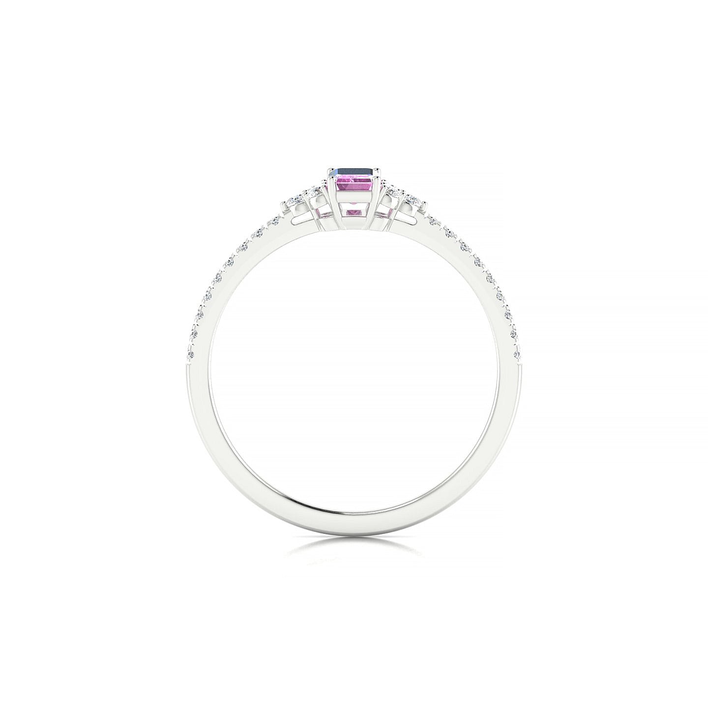 Reverie | 18k White Gold 5 x 3 mm Emerald Pink Sapphire Ring