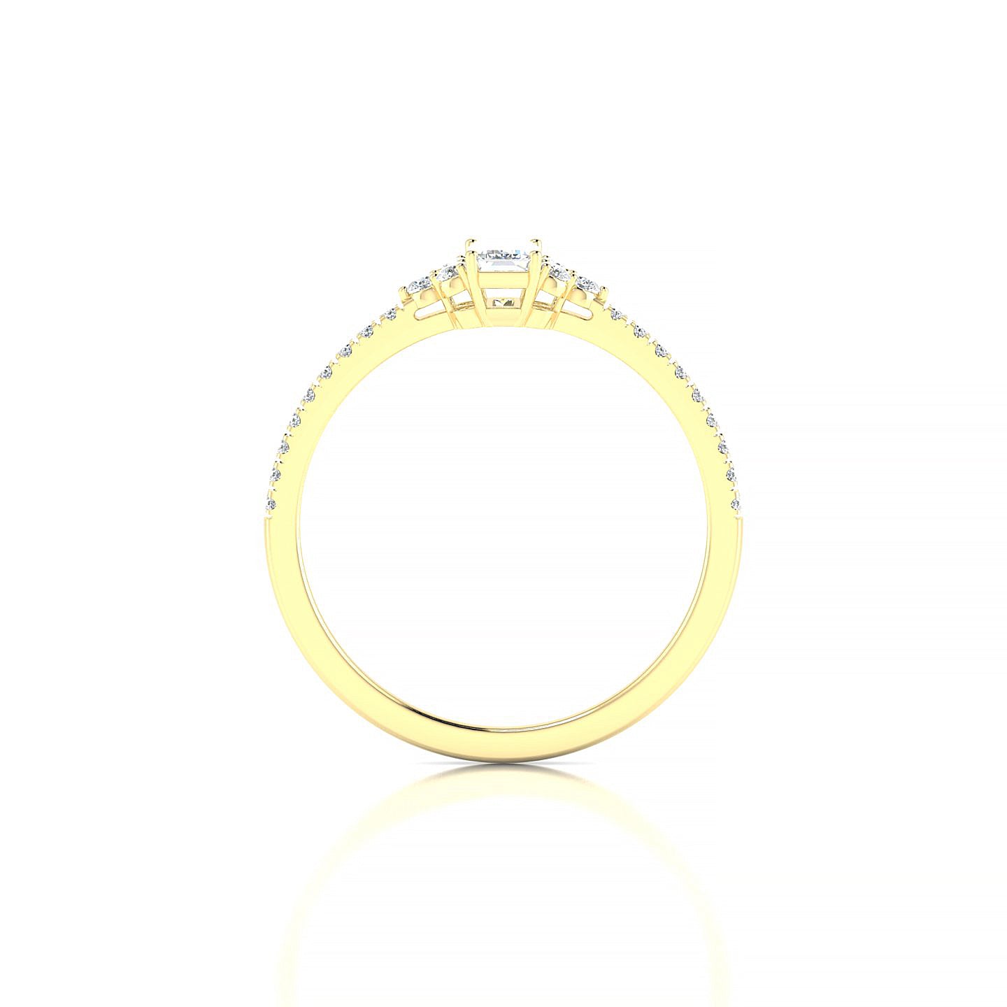 Reverie | 18k Yellow Gold 5 x 3 mm Emerald Diamond Ring