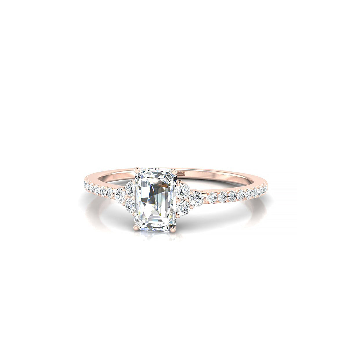 Reverie | 18k Rose Gold 6 x 4 mm Emerald Diamond Ring