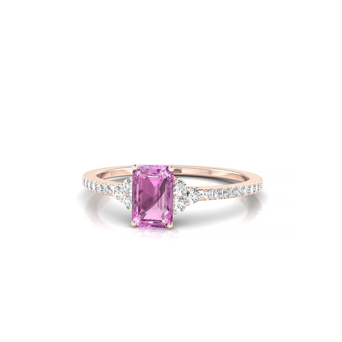 Reverie | 18k Rose Gold 6 x 4 mm Emerald Pink Sapphire Ring