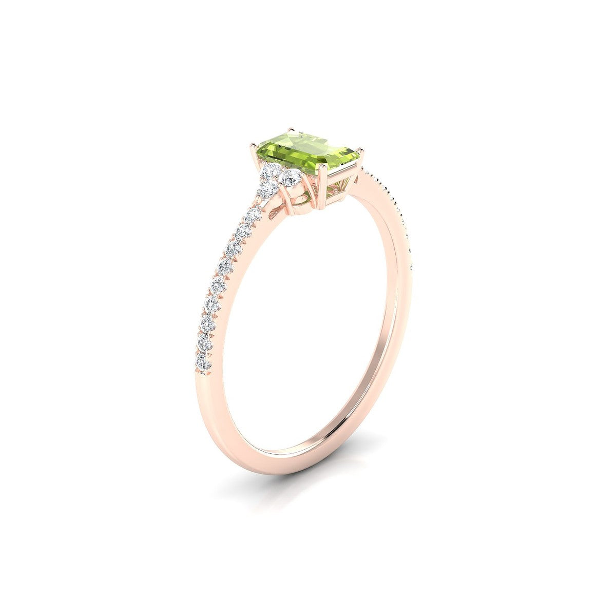 Reverie | 18k Rose Gold 6 x 4 mm Emerald Peridot Ring