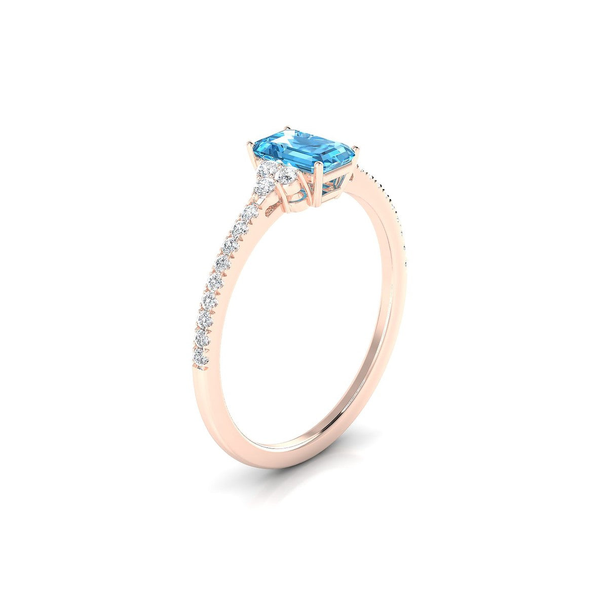 Reverie | 18k Rose Gold 6 x 4 mm Emerald Topaz Ring