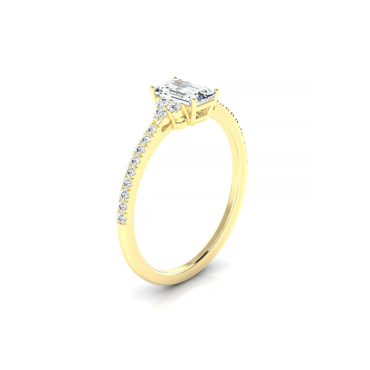 Reverie | 18k Yellow Gold 6 x 4 mm Emerald Diamond Ring