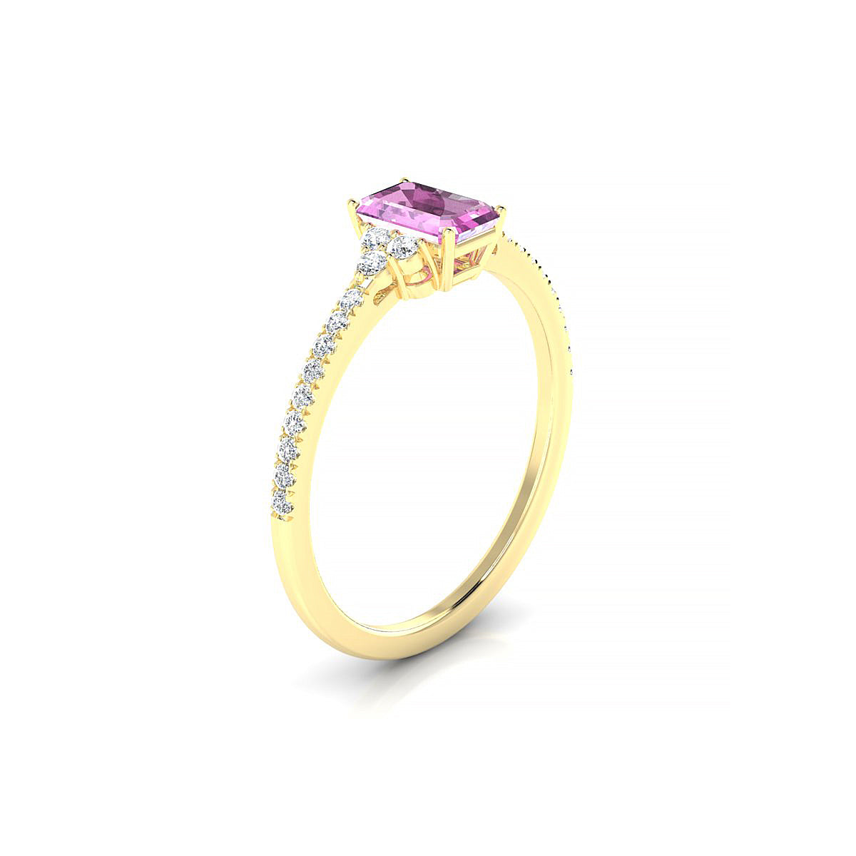 Reverie | 18k Yellow Gold 6 x 4 mm Emerald Pink Sapphire Ring