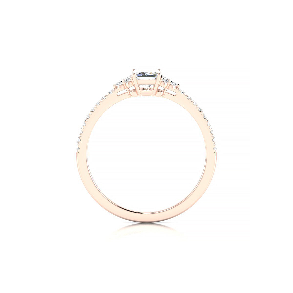 Reverie | 18k Rose Gold 6 x 4 mm Emerald Diamond Ring