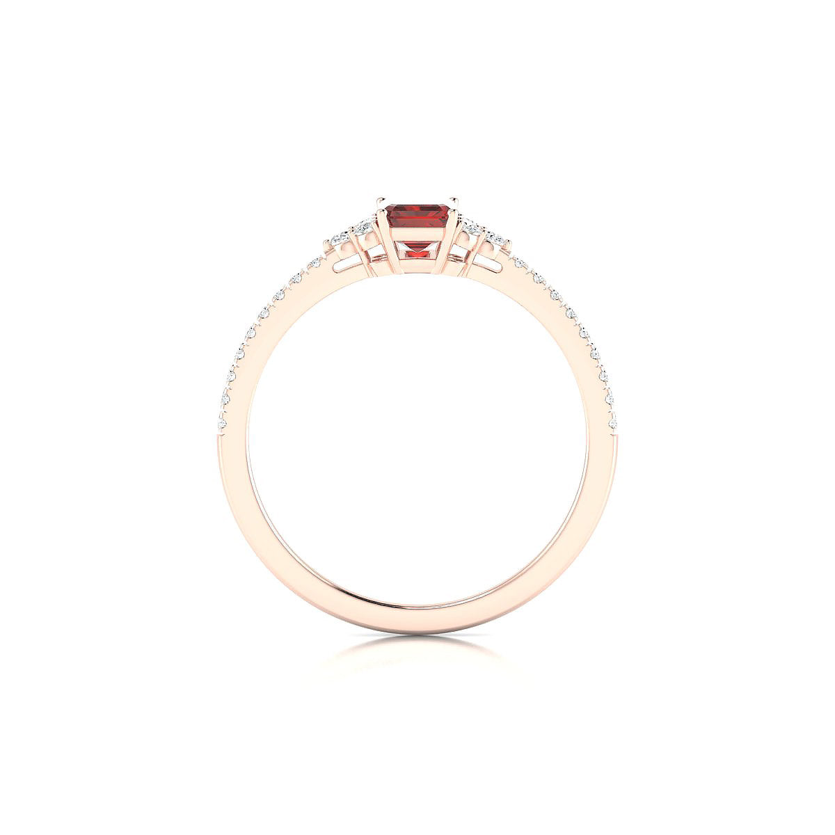 Reverie | 18k Rose Gold 6 x 4 mm Emerald Garnet Ring