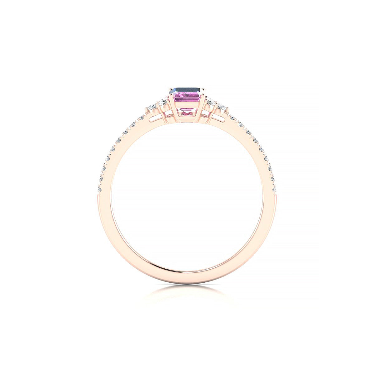 Reverie | 18k Rose Gold 6 x 4 mm Emerald Pink Sapphire Ring