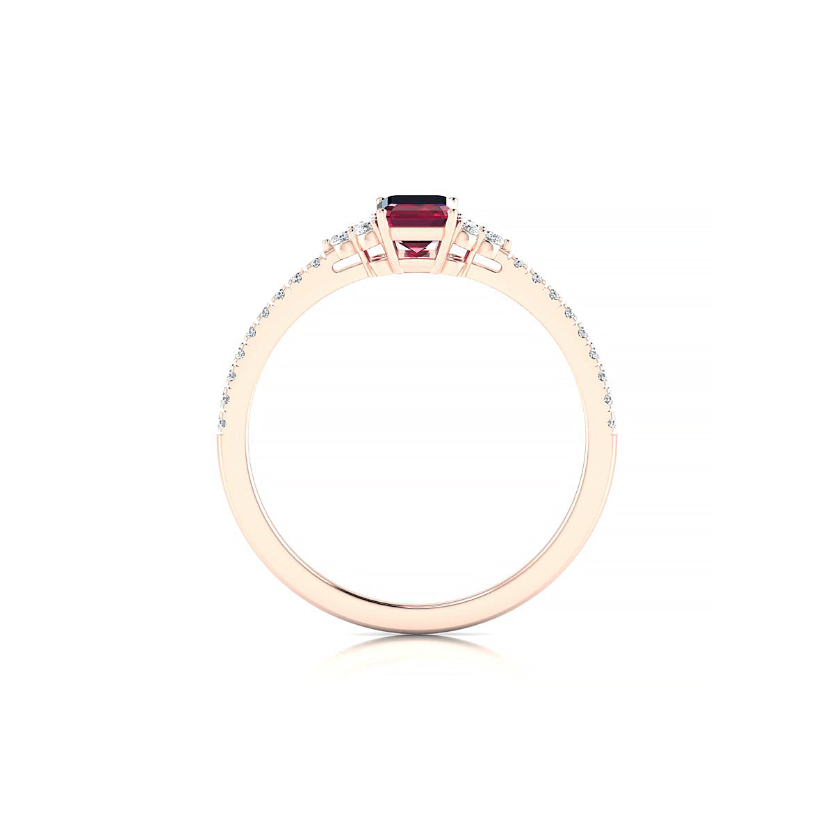 Reverie | 18k Rose Gold 6 x 4 mm Emerald Ruby Ring
