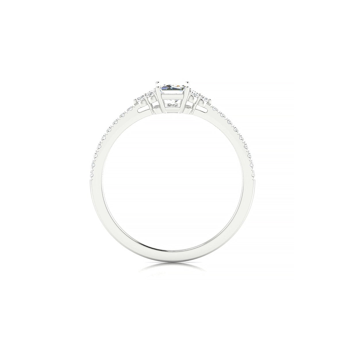 Reverie | 18k White Gold 6 x 4 mm Emerald Diamond Ring