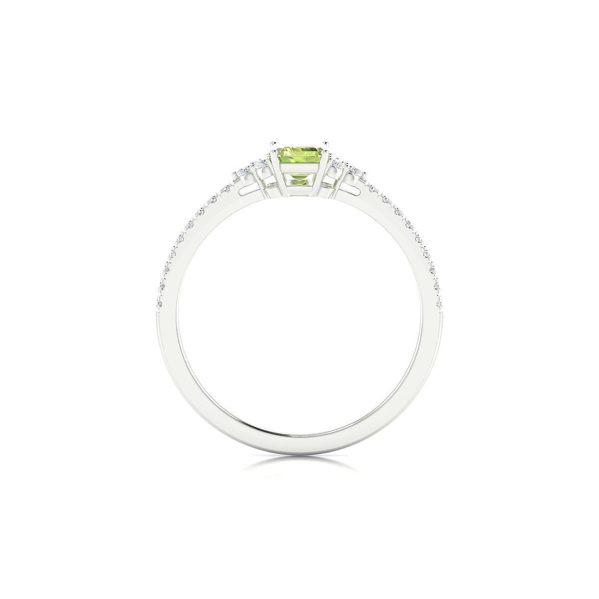 Reverie | 18k White Gold 6 x 4 mm Emerald Peridot Ring