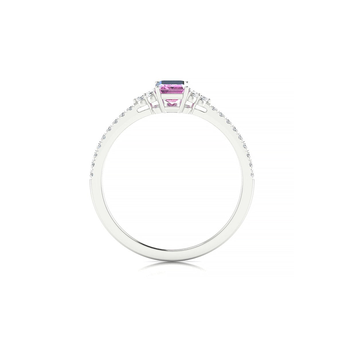 Reverie | 18k White Gold 6 x 4 mm Emerald Pink Sapphire Ring