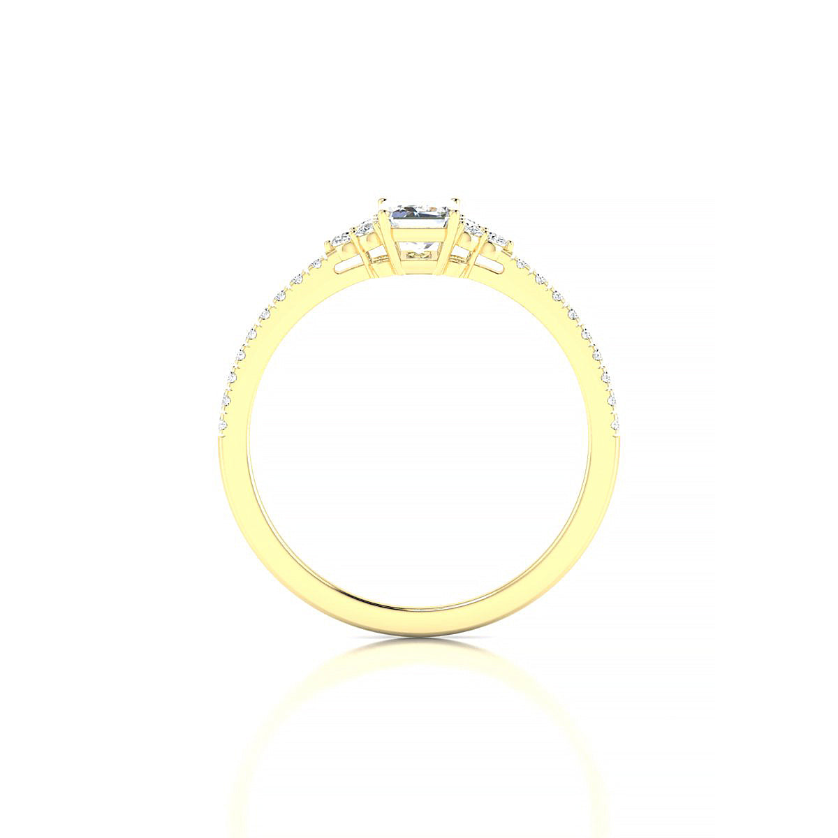 Reverie | 18k Yellow Gold 6 x 4 mm Emerald Diamond Ring
