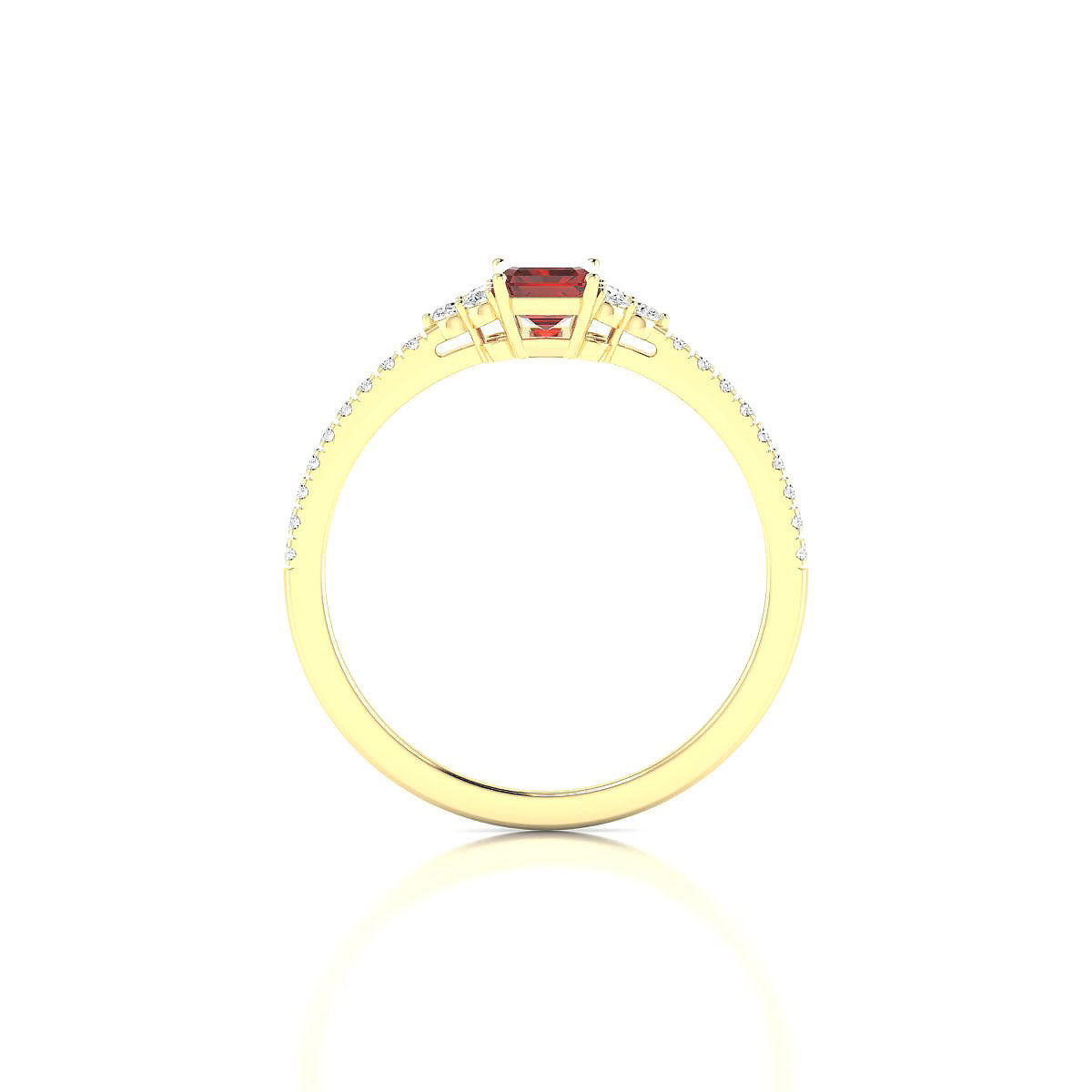 Reverie | 18k Yellow Gold 6 x 4 mm Emerald Garnet Ring