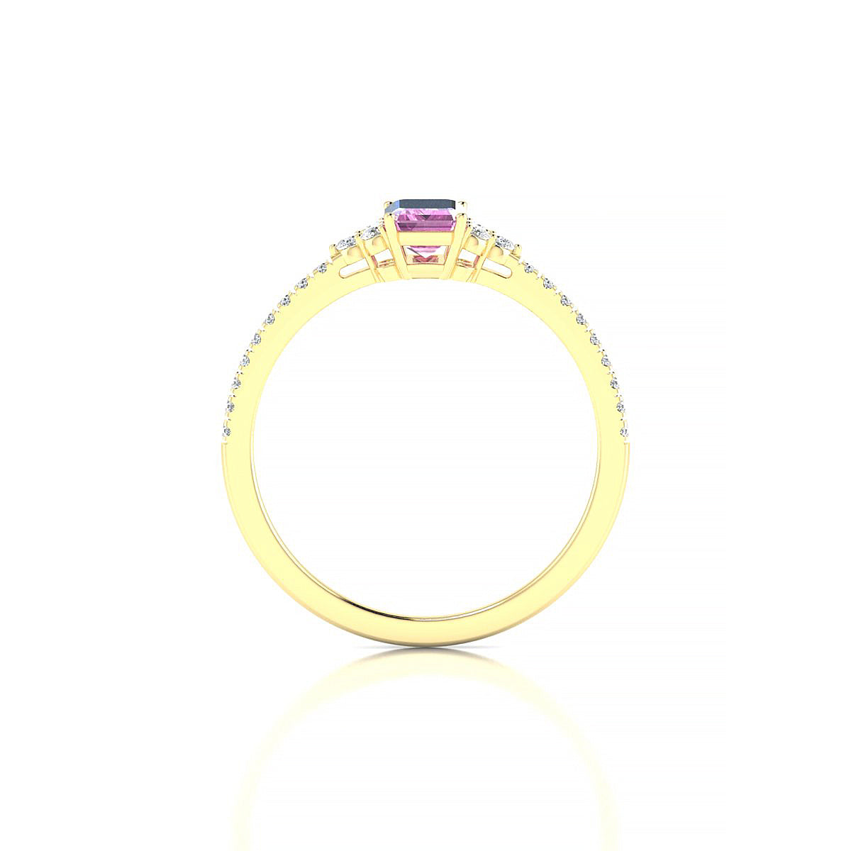 Reverie | 18k Yellow Gold 6 x 4 mm Emerald Pink Sapphire Ring