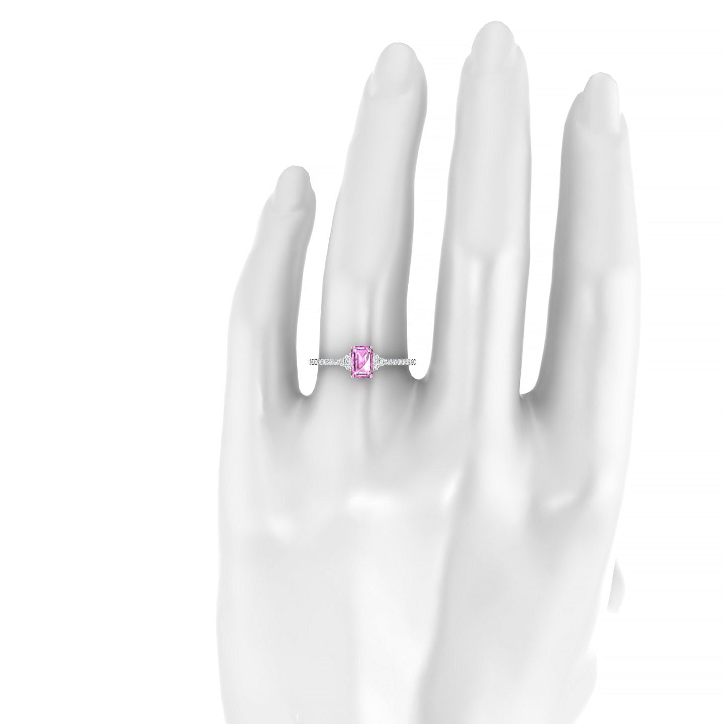 Reverie | 18k White Gold 6 x 4 mm Emerald Pink Sapphire Ring