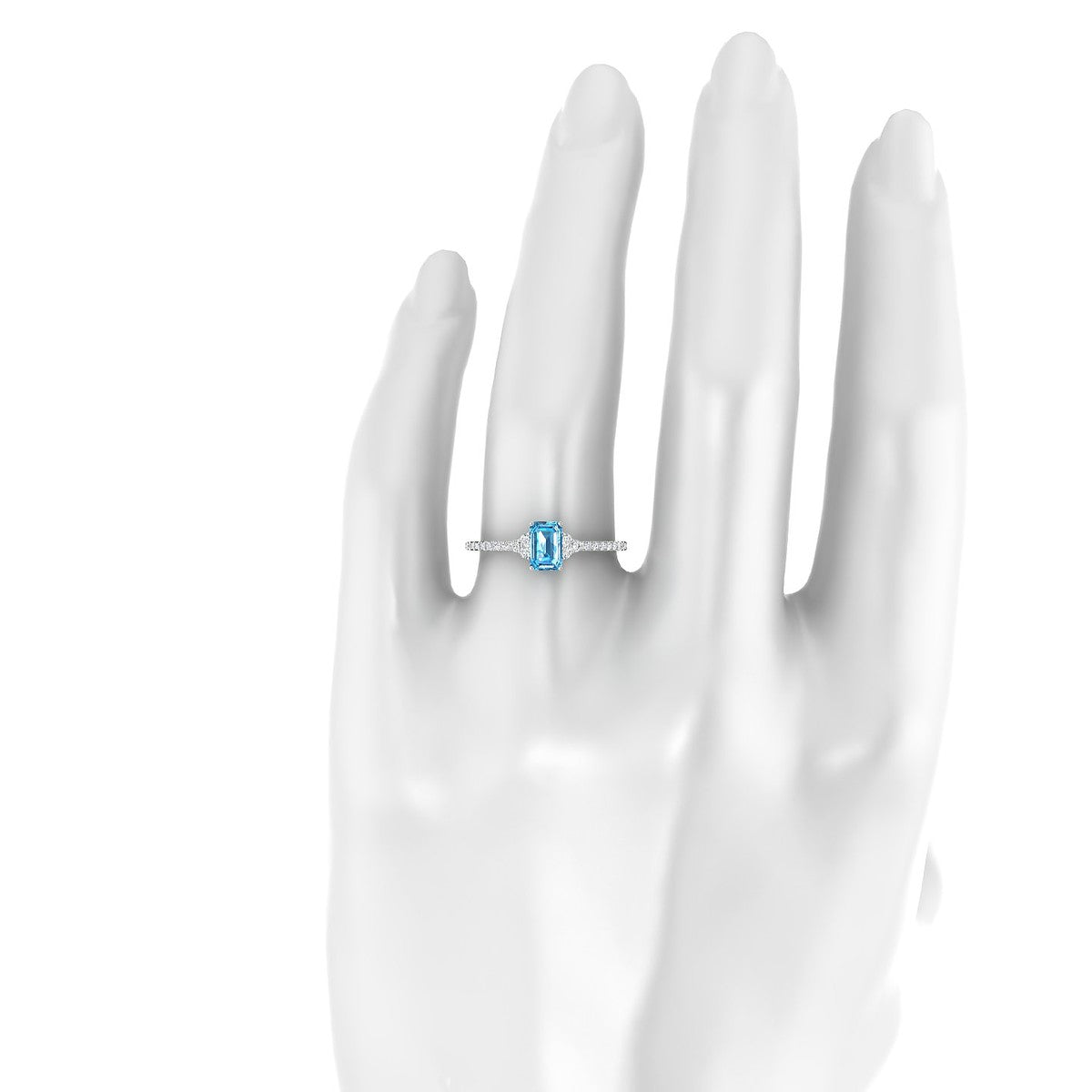 Reverie | 18k White Gold 6 x 4 mm Emerald Topaz Ring