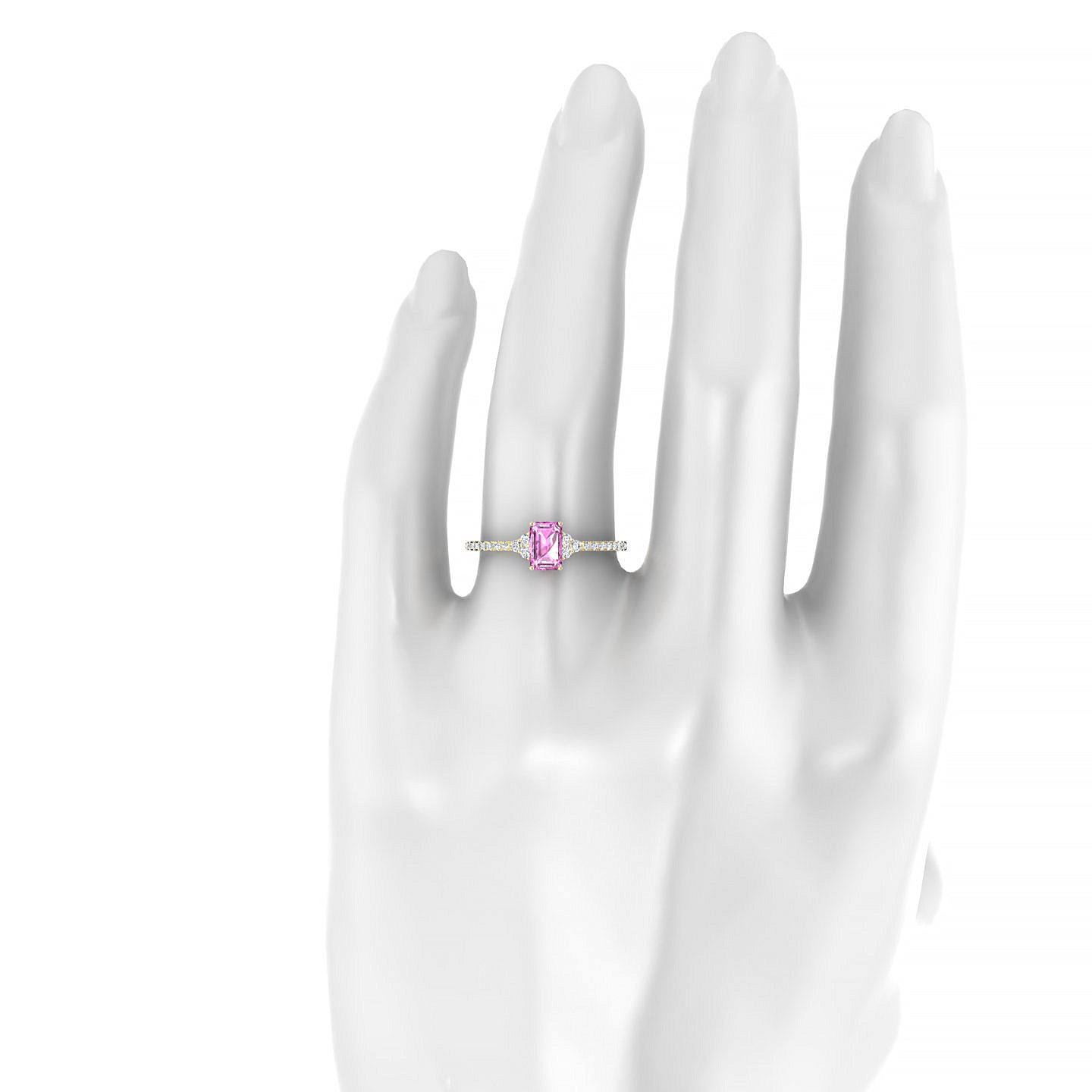 Reverie | 18k Yellow Gold 6 x 4 mm Emerald Pink Sapphire Ring