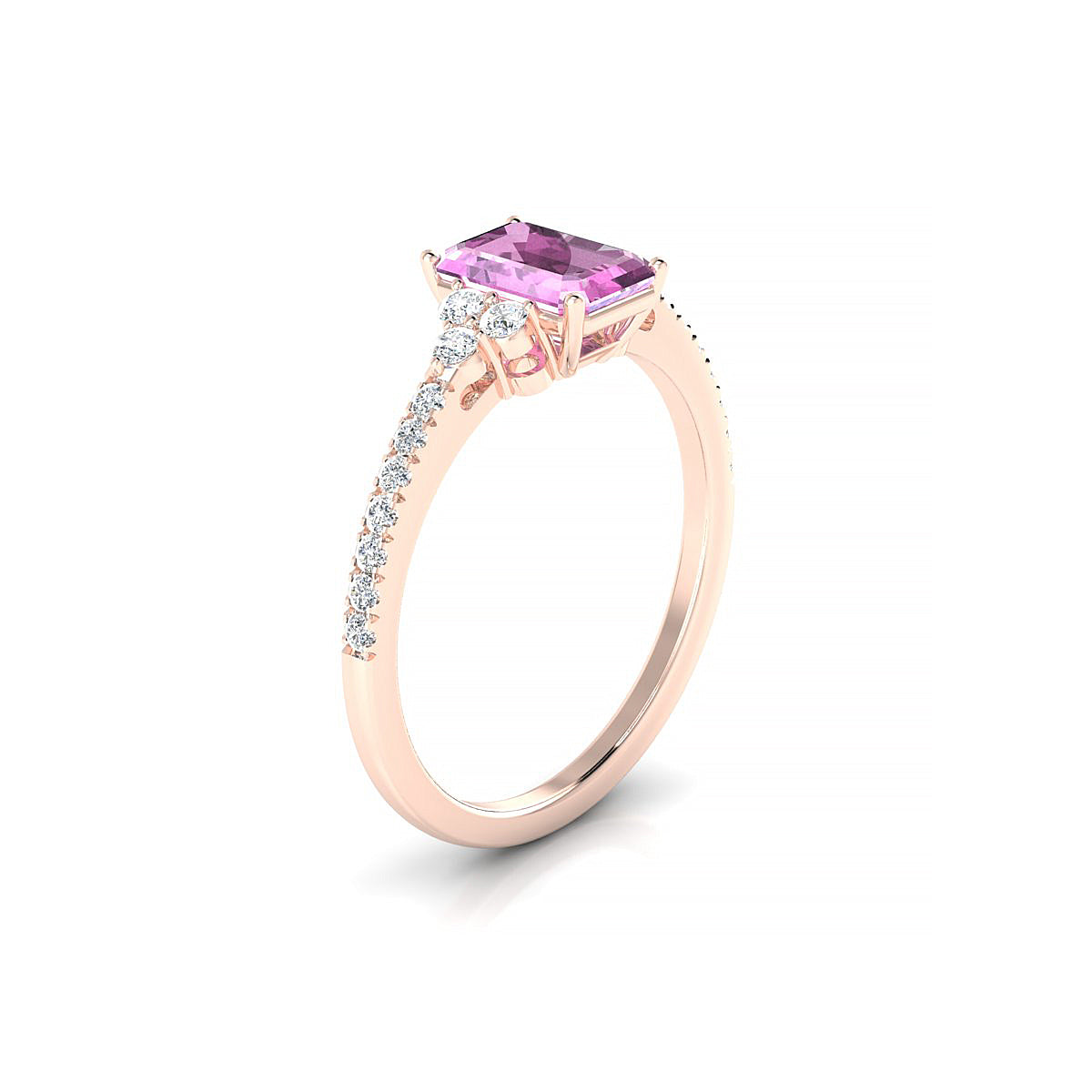 Reverie | 18k Rose Gold 7 x 5 mm Emerald Pink Sapphire Ring