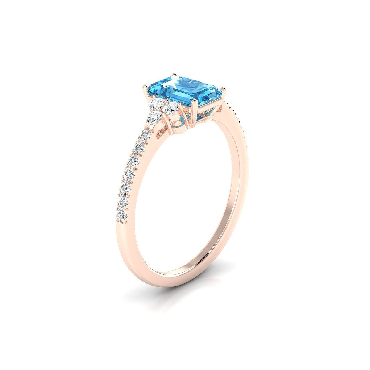 Reverie | 18k Rose Gold 7 x 5 mm Emerald Topaz Ring