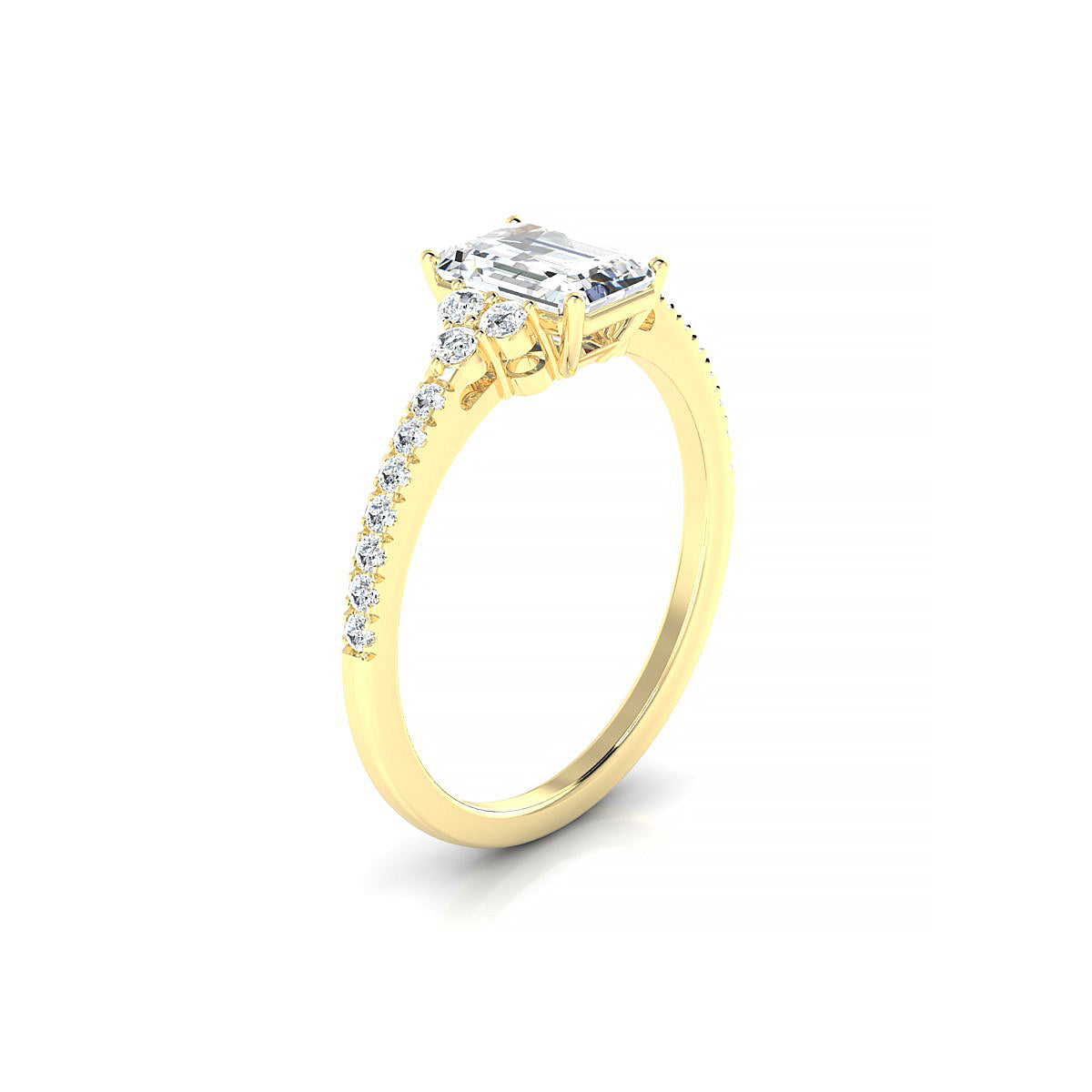 Reverie | 18k Yellow Gold 7 x 5 mm Emerald Diamond Ring