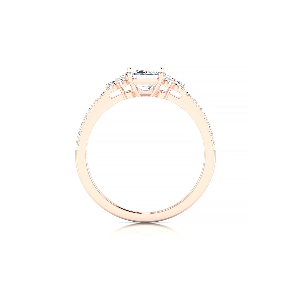 Reverie | 18k Rose Gold 7 x 5 mm Emerald Diamond Ring