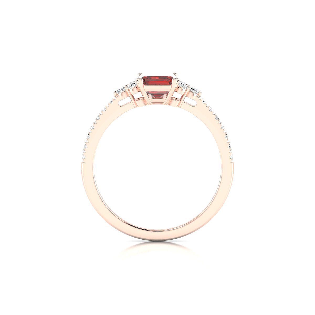Reverie | 18k Rose Gold 7 x 5 mm Emerald Garnet Ring
