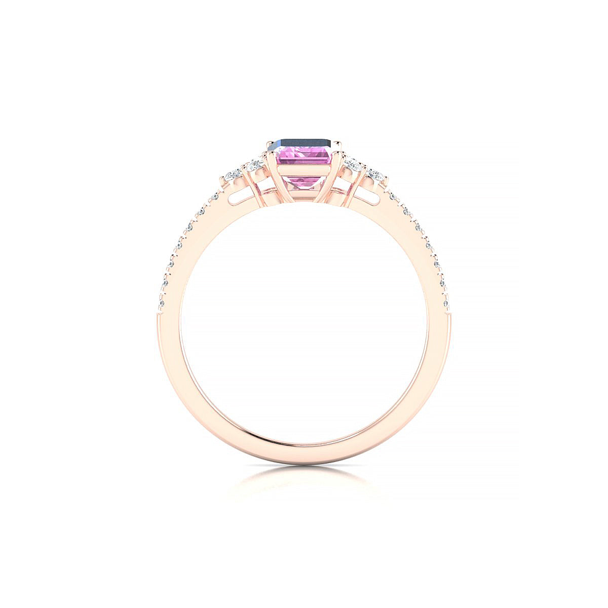 Reverie | 18k Rose Gold 7 x 5 mm Emerald Pink Sapphire Ring