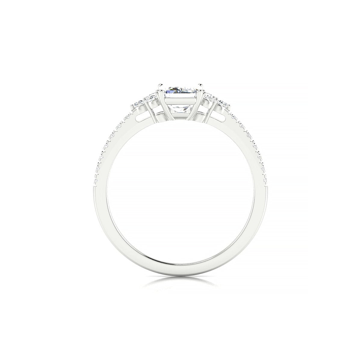 Reverie | 18k White Gold 7 x 5 mm Emerald Diamond Ring