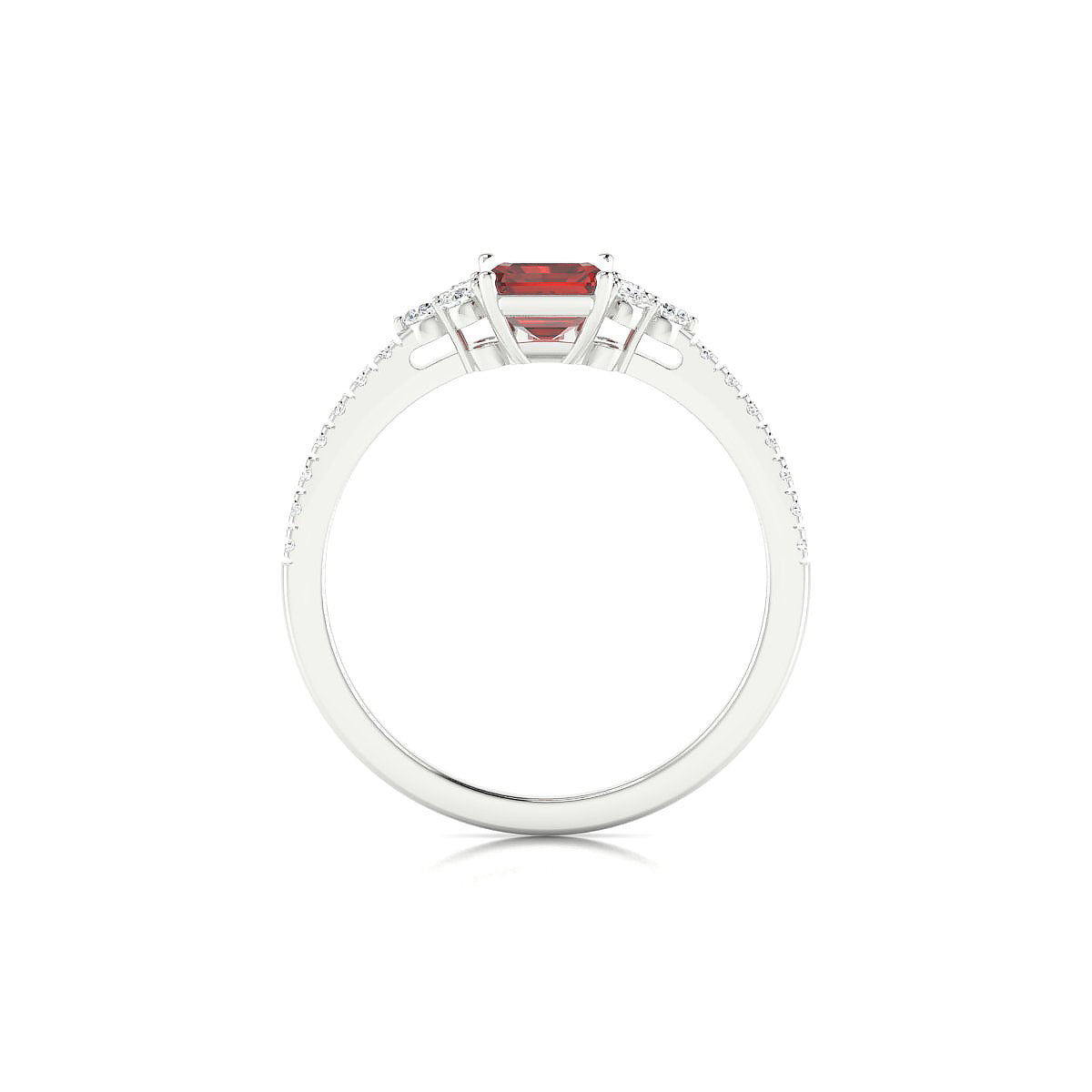 Reverie | 18k White Gold 7 x 5 mm Emerald Garnet Ring