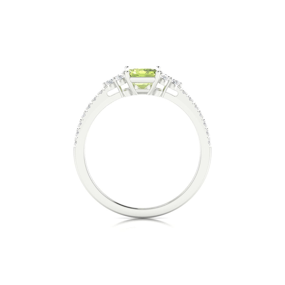Reverie | 18k White Gold 7 x 5 mm Emerald Peridot Ring