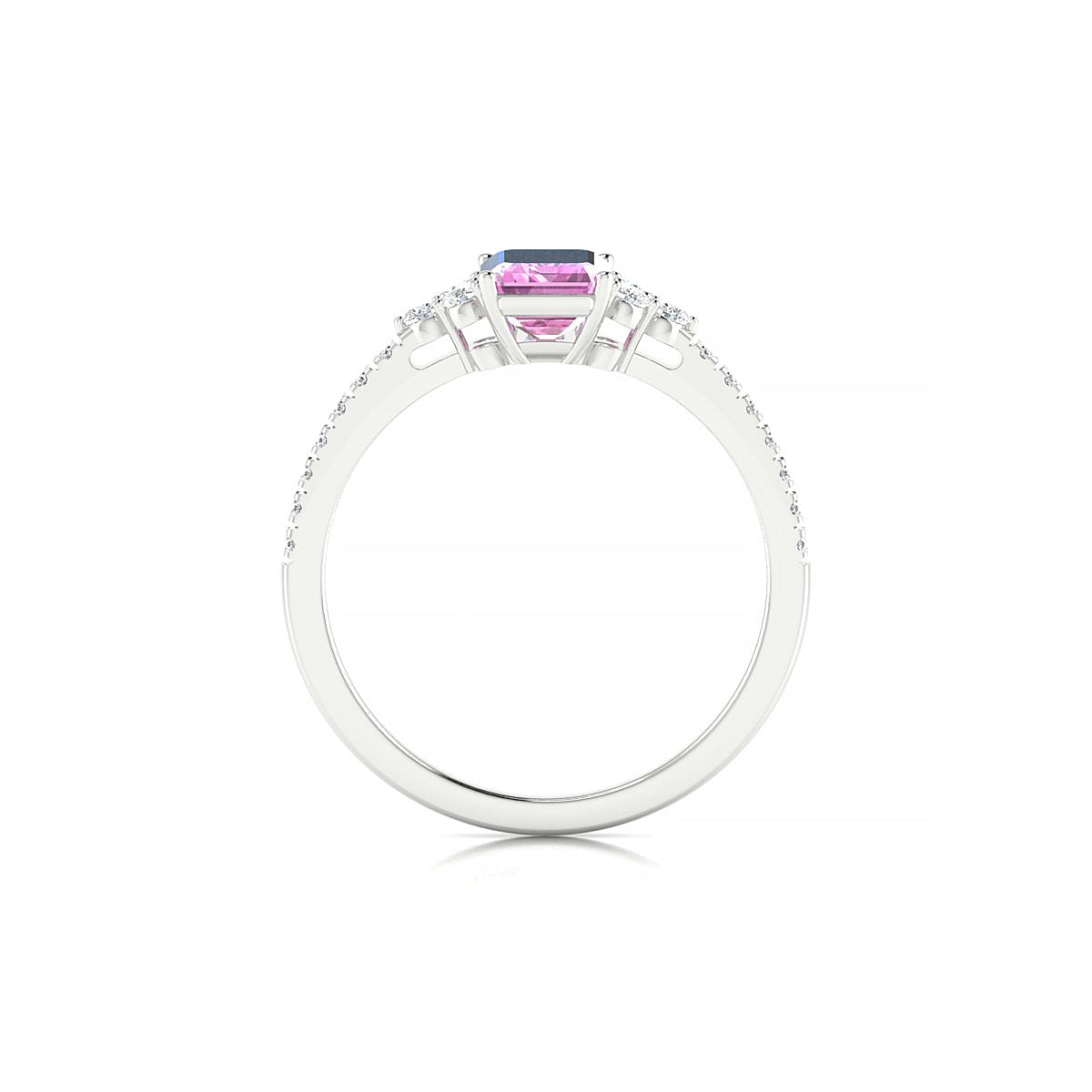 Reverie | 18k White Gold 7 x 5 mm Emerald Pink Sapphire Ring