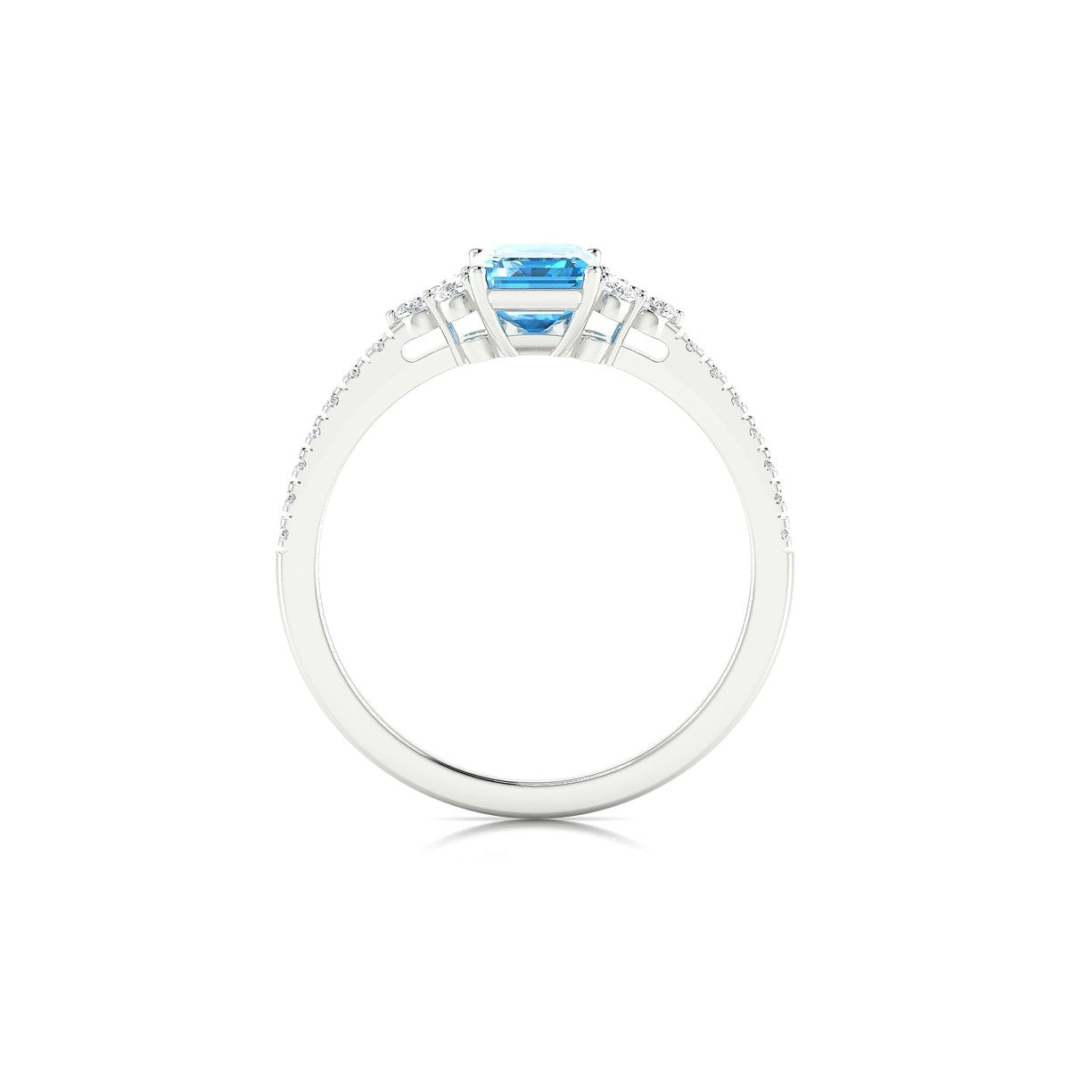 Reverie | 18k White Gold 7 x 5 mm Emerald Topaz Ring